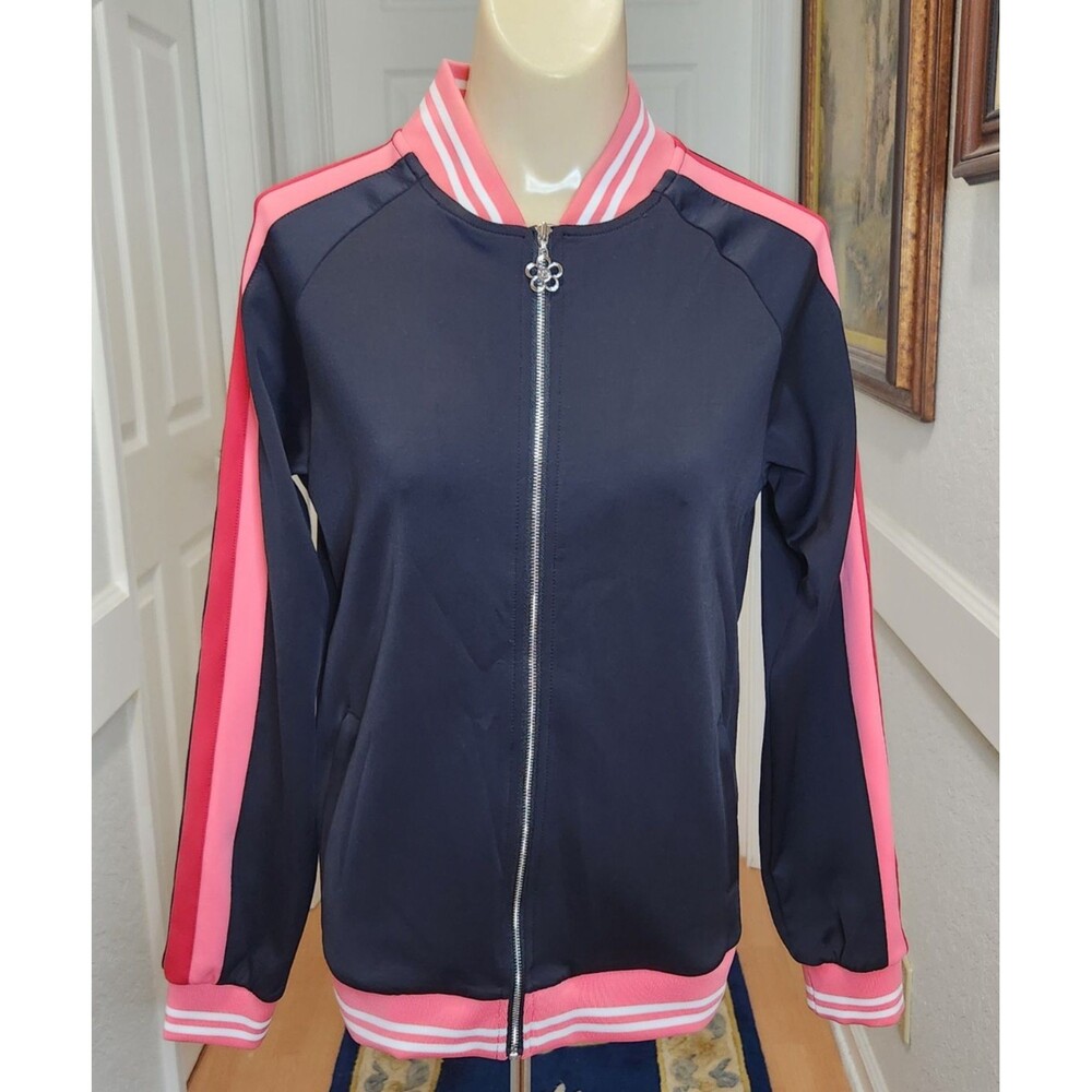 Women’s Marie Birdie Size 5 Track Jacket Zip Up Palm Beach Florida Pink Small